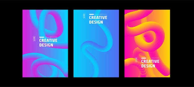 Abstracto plantillas de diseño creativo formas fluidas de gradiente vibrante