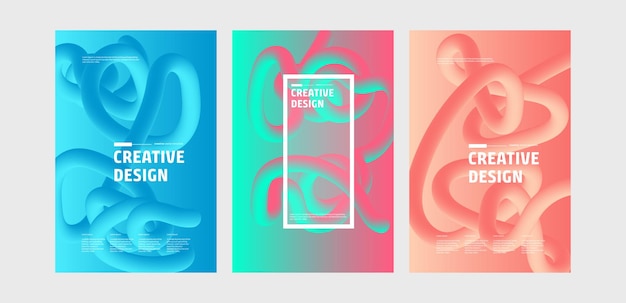 Abstracto plantillas de diseño creativo formas fluidas de moda colores vibrantes