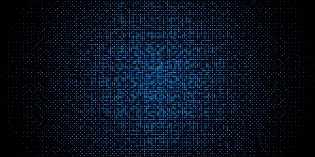 Abstracto con puntos azules Fondo de gradiente tecnológico Datos digitales con efecto de desintegración circular