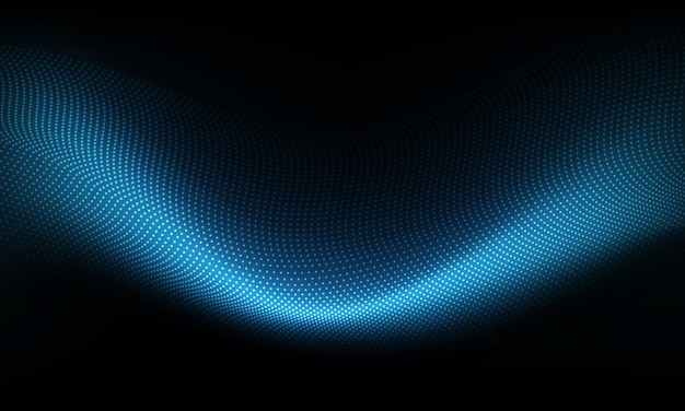 Abstracto puntos azules tecnología de movimiento de malla de onda diseño de datos vectorial futurista moderno fondo