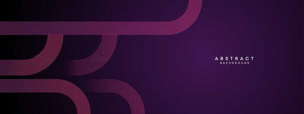 Abstracto Púrpura oscuro y rosa Líneas de círculos ondulantes Tecnología Gradiente de fondo con líneas brillantes Forma geométrica brillante y diagonal para portada de folleto cartel encabezado de sitio web