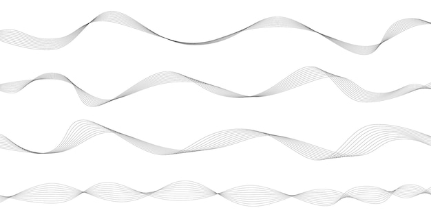 Abstracto rayas onduladas fondo aislado arte de línea de onda diseño curvo suave