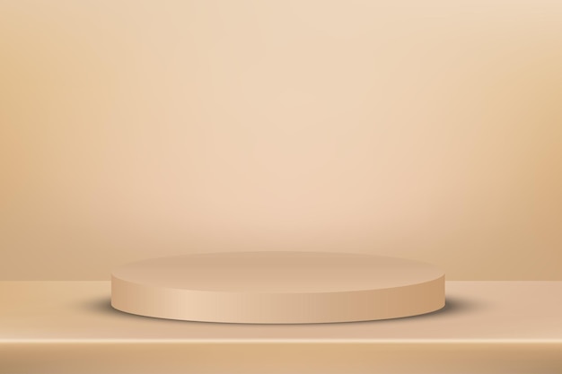 Abstracto realista cilindro pedestal podio diseño de forma 3d escenario en blanco espacio espacio mínimo