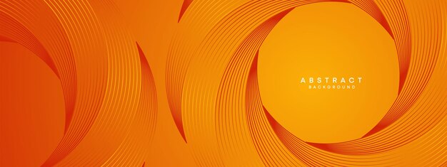 Abstracto Red Orange Waving Circles Líneas Tecnología Fondo Línea de gradiente naranja Bandera geométrica