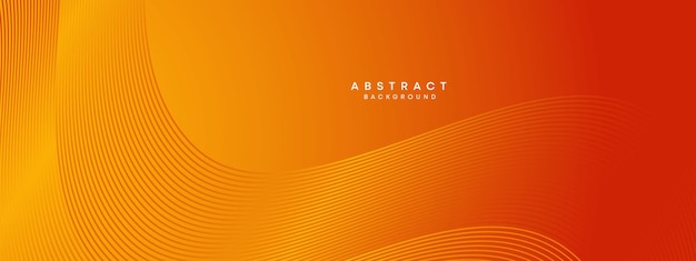 Abstracto Red Orange Waving Circles Líneas Tecnología Fondo Línea de gradiente naranja Bandera geométrica