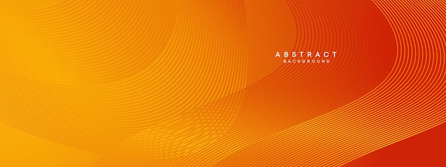 Abstracto Red Orange Waving Circles Líneas Tecnología Fondo Línea de gradiente naranja Bandera geométrica