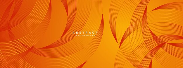 Abstracto Red Orange Waving Circles Líneas Tecnología Fondo Línea de gradiente naranja Bandera geométrica