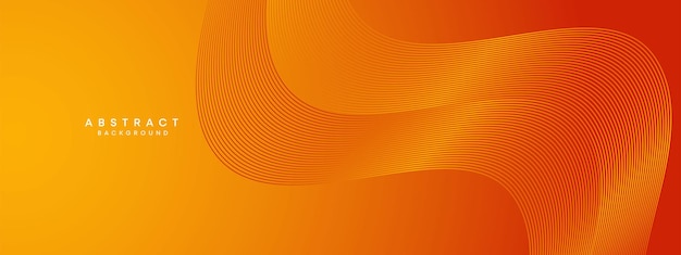 Abstracto Red Orange Waving Circles Líneas Tecnología Fondo Línea de gradiente naranja Bandera geométrica
