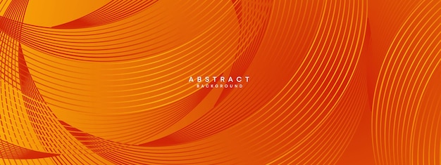 Abstracto Red Orange Waving Circles Líneas Tecnología Fondo Línea de gradiente naranja Bandera geométrica