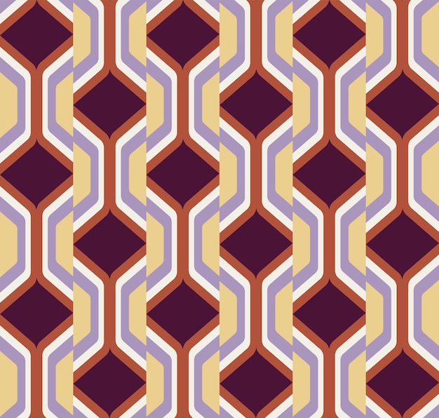 Abstracto Retro Art Deco Psicodélico Colorido Vector Geométrico Patrón Sin Costura Moda Moda Colores
