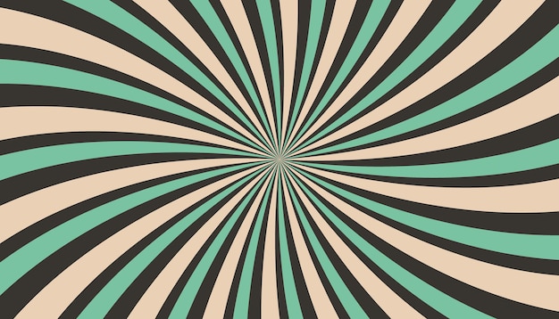 Abstracto retro groovy colorido estallido de sol patrón a rayas giratorio retorcido de los años 70 textura de fondo vintage