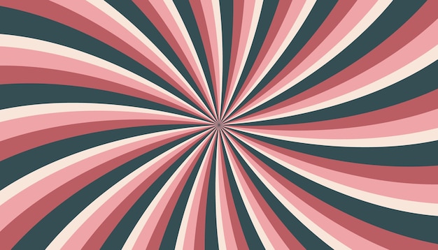 Abstracto retro groovy colorido estallido de sol patrón a rayas giratorio retorcido de los años 70 textura de fondo vintage