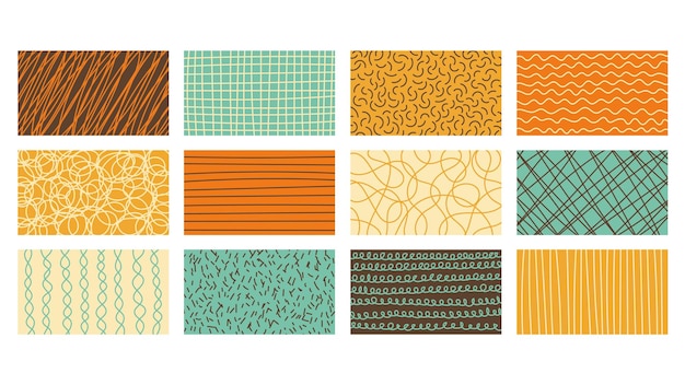 Abstracto Retro Grunge fondos conjunto de colores de línea fondos de pared ilustración vectorial