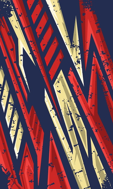 Abstracto rojo y amarillo modernas rayas geométricas fondo de carreras para la sublimación camiseta