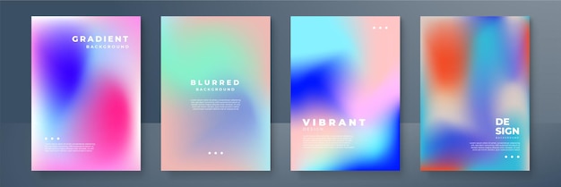 Abstracto rojo profundo y azul vibrantes colores de gradiente fondos para el diseño de folletos de moda Conjunto de papel de pared de gradiente brillante suave para aplicaciones móviles ui diseño de banner póster