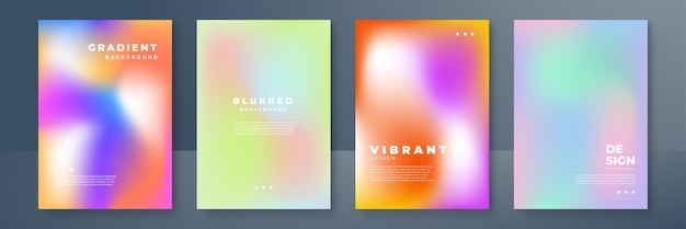 Abstracto rojo profundo y azul vibrantes colores de gradiente fondos para el diseño de folletos de moda Conjunto de papel de pared de gradiente brillante suave para aplicaciones móviles ui diseño de banner póster