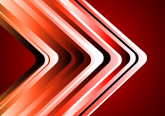 Vector abstracto rojo tono flecha línea tecnología futurista vector de fondo