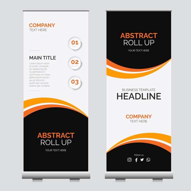 Abstracto roll up banner con el moderno