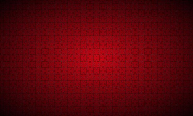 Abstracto rompecabezas rojo fondo de pantalla ancha piezas de rompecabeos rojas con bordes negros ilustración vectorial