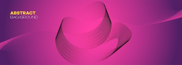 Abstracto rosa púrpura y violeta gradiente línea de onda fondo naranja rojo suave bandera de onda de velocidad