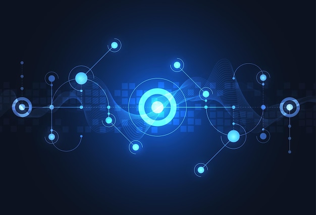Abstracto tecnología de círculo electrónico futurista diseño de concepto de fondo Ilustración vectorial