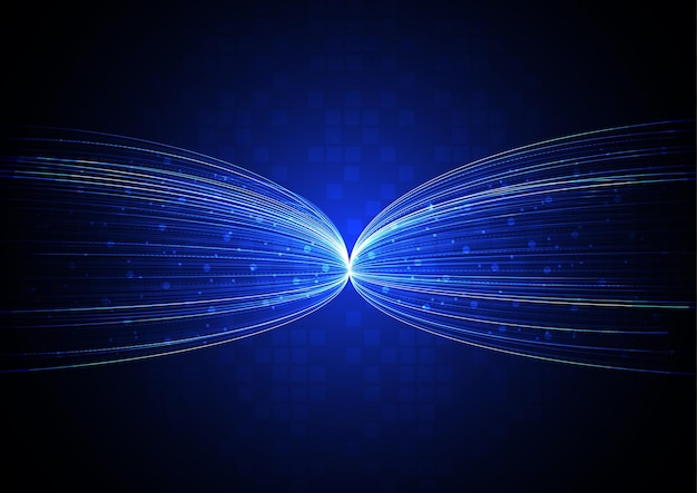 Abstracto tecnología de línea brillante azul diseño de fondo de la placa de circuitos punto y línea de comunicación