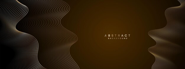 Abstracto Tecnología de partículas de línea ondulante Fondo de gradiente de fondo con líneas de círculos brillantes
