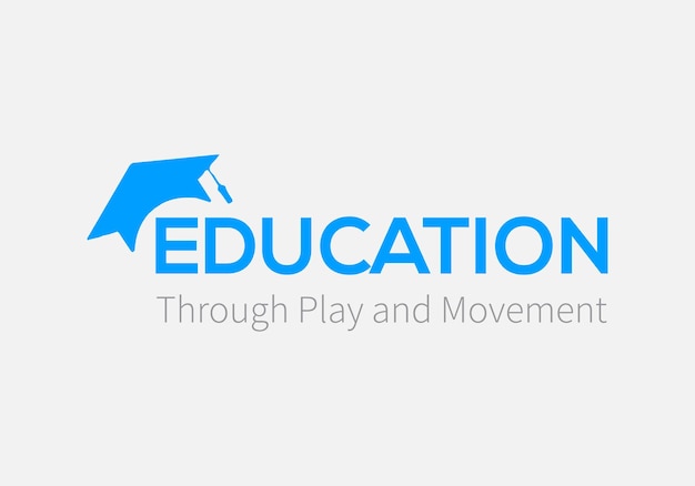 Abstracto Tipografía educativa diseño minimalista del logotipo del emblema