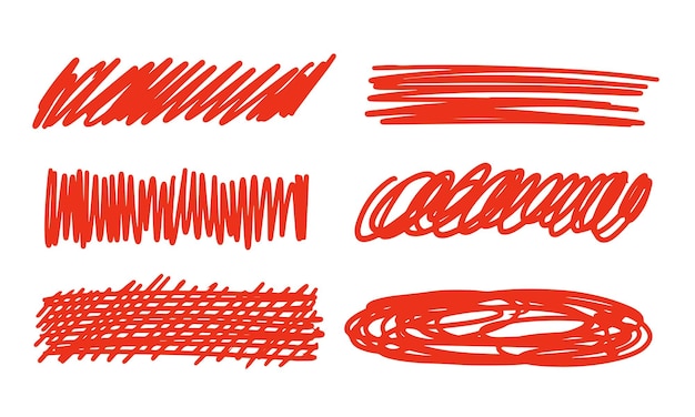 Abstracto trazo de pincel subrayado conjunto de garabates marcadores dibujado a mano Doodle ilustración vectorial