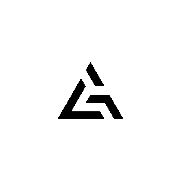 Abstracto Triangular Un logotipo con diseño minimalista de espacio negativo