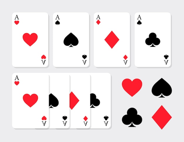 Abstracto Vector Casino jugando a las cartas de diamantes corazones clubes espadas plantilla de diseño