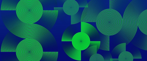 Abstracto vectorial verde y azul 3D futurista moderna pancarta de neón con línea de forma Se puede usar en el diseño de portadas de libros, diseño de carteles, portadas de CDs, fondos de sitios web o publicidad