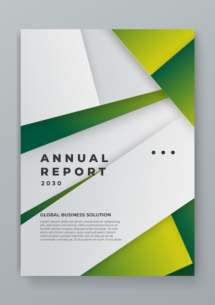 Abstracto vectorial verde y blanco informe anual de negocios corporativos con estilo moderno y simple para folleto revista cartel presentación de negocios cartera volante banner sitio web