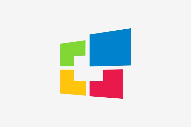 Vector abstracto ventana cuadrada vector plano elemento de diseño de logotipo de negocio