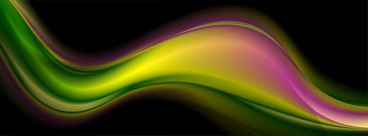 Vector abstracto verde brillante púrpura ondas brillantes fondo elegante