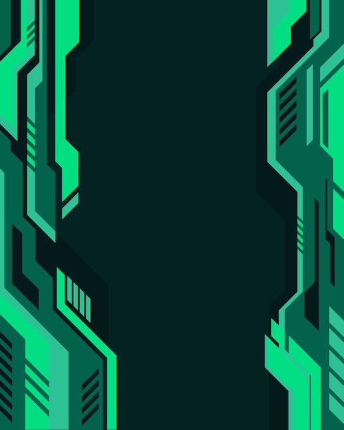 Abstracto verde formas geométricas futuristas marco de fondo