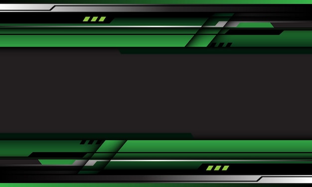 Abstracto verde gris ciber futurista geométrico en diseño oscuro vector de fondo de tecnología moderna