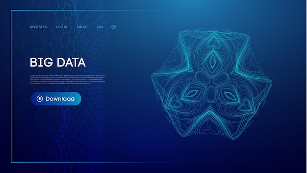 Abstracto Visualización de tecnología de big data Ciencia de datos e integración tecnológica