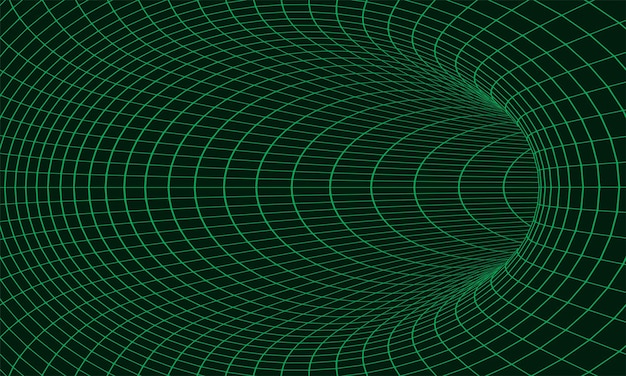 Abstracto wireframe túnel 3D textura de fondo de malla en perspectiva modelo de malla de un vórtice de agujero de gusano