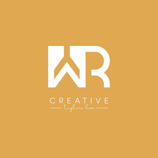 Abstracto WR RW Letra artística Diseño elegante del logotipo basado en el vector inicial