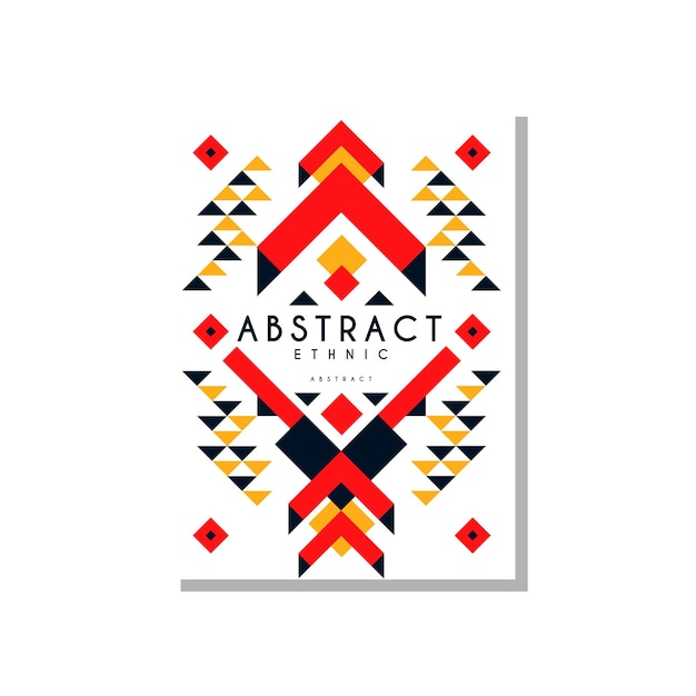 Abstrat tarjeta étnica colorido etno tribal geométrico ornamento patrón de moda elemento para negocio logo invitación flyer cartel banner vector ilustración