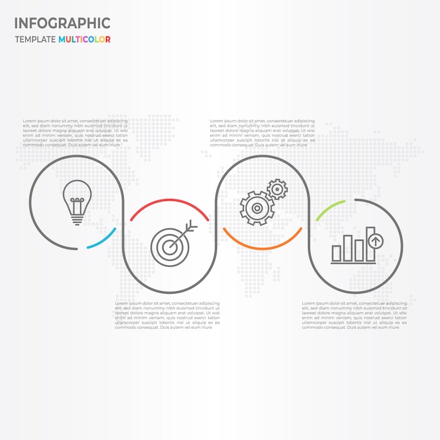 Abstrract circle timeline infographic 4 opciones