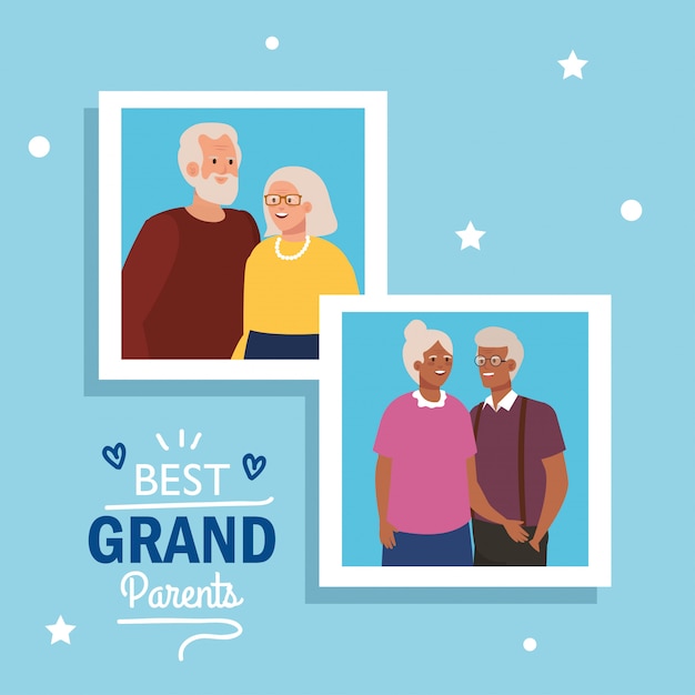Abuela y abuelo en mejores abuelos diseño vectorial