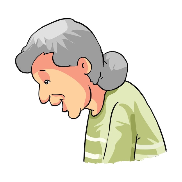 Una abuela aislada sobre un fondo blanco