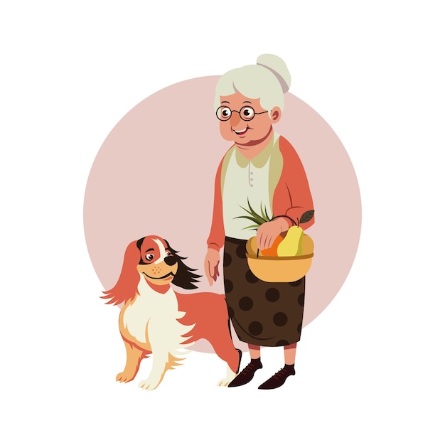 abuela con perro