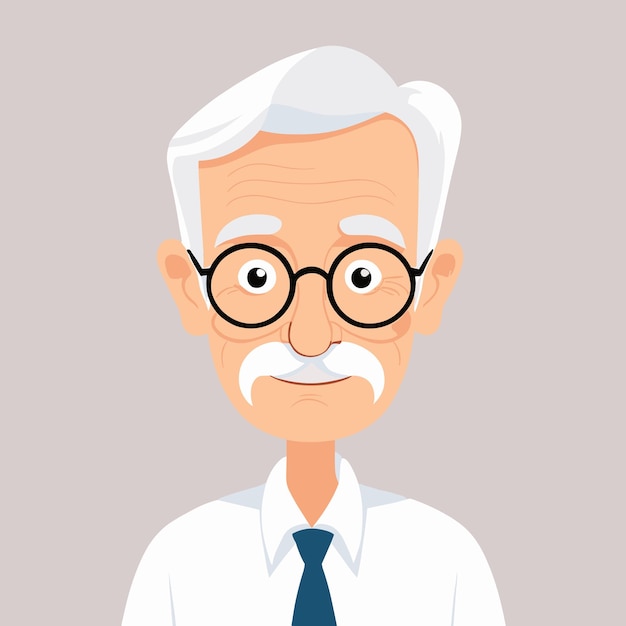 Vector el abuelo lindo, el anciano, la ilustración de dibujos animados.