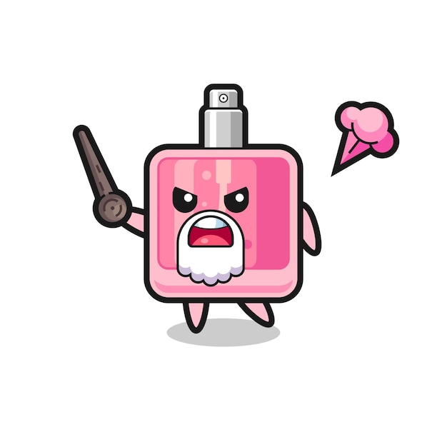 El abuelo lindo del perfume se está enojando, el diseño lindo del estilo para la camiseta, la etiqueta engomada, el elemento del logotipo