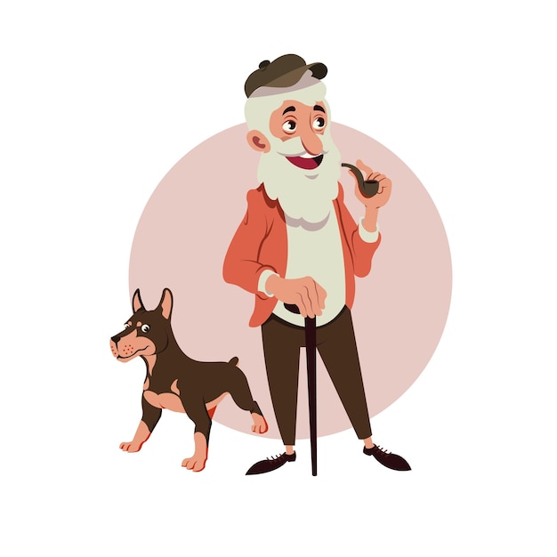 Abuelo con perro