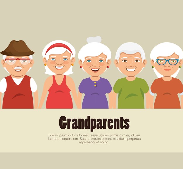 Abuelos, grupo, avatares, personajes