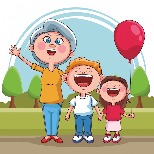 Abuelos y niños